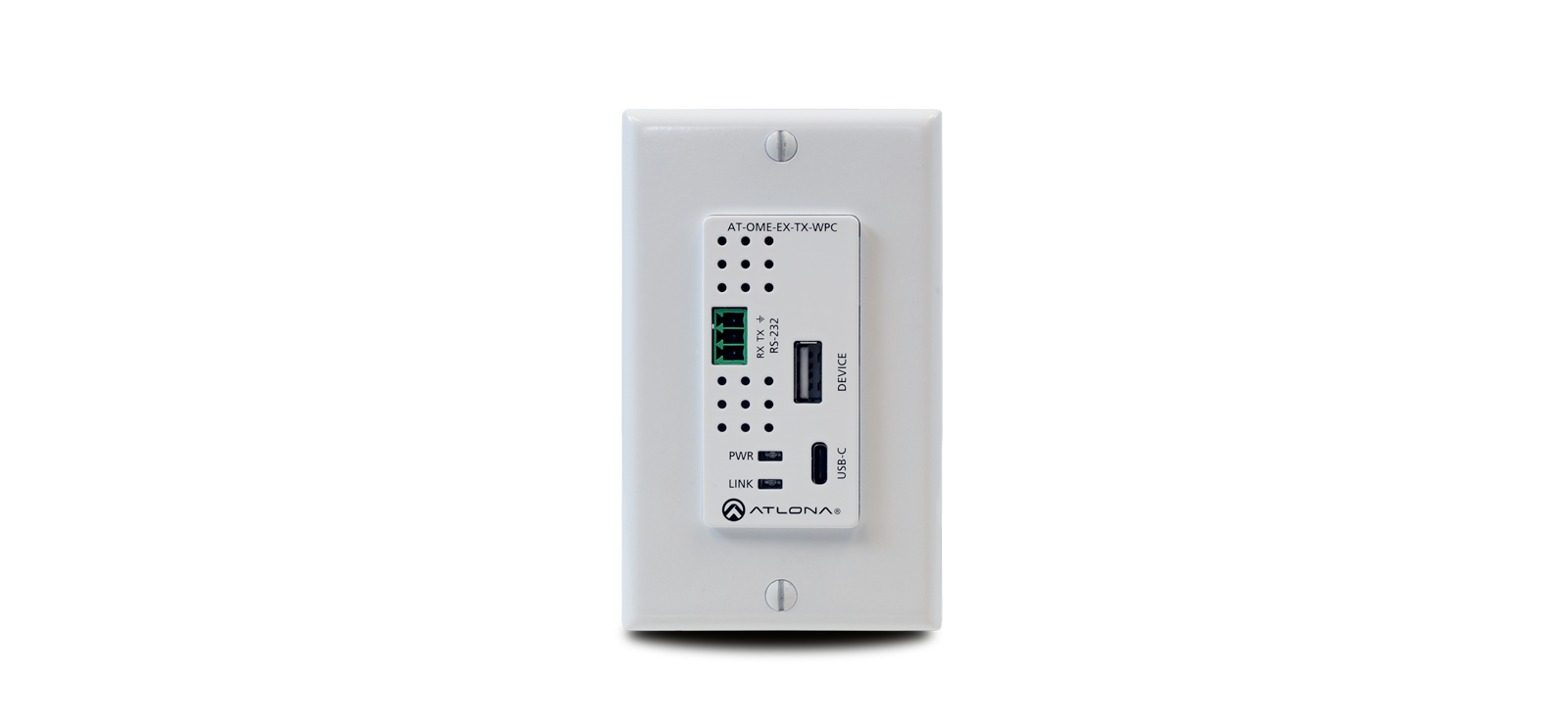 Atlona Wallplate HDBaseT Transmitter with USB-C Input and USB Hub