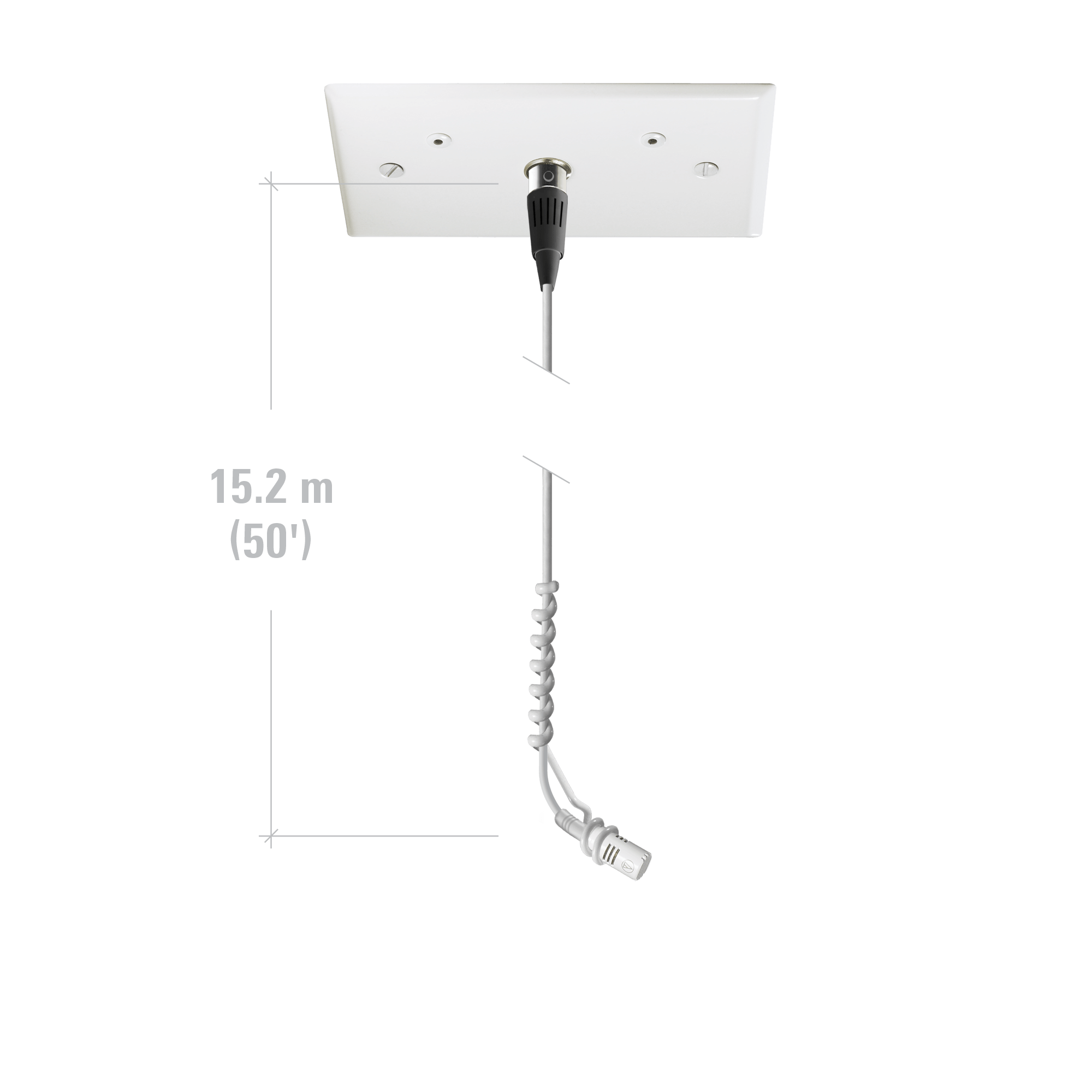 Audio Technica ES933PMWH Miniature hypercardioid condenser hanging microphone