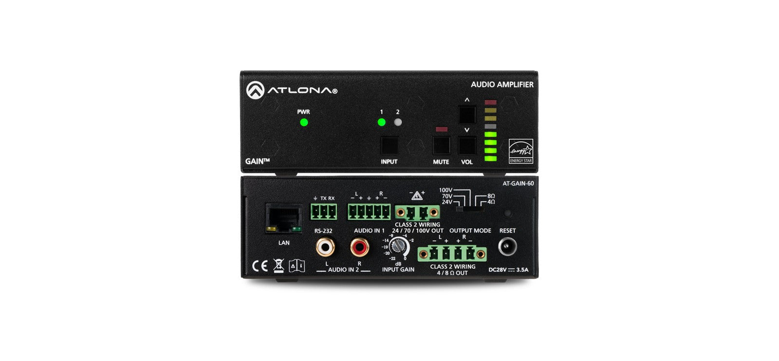 Atlona GAIN-60 Stereo / Mono Power Amplifier – 60 Watts