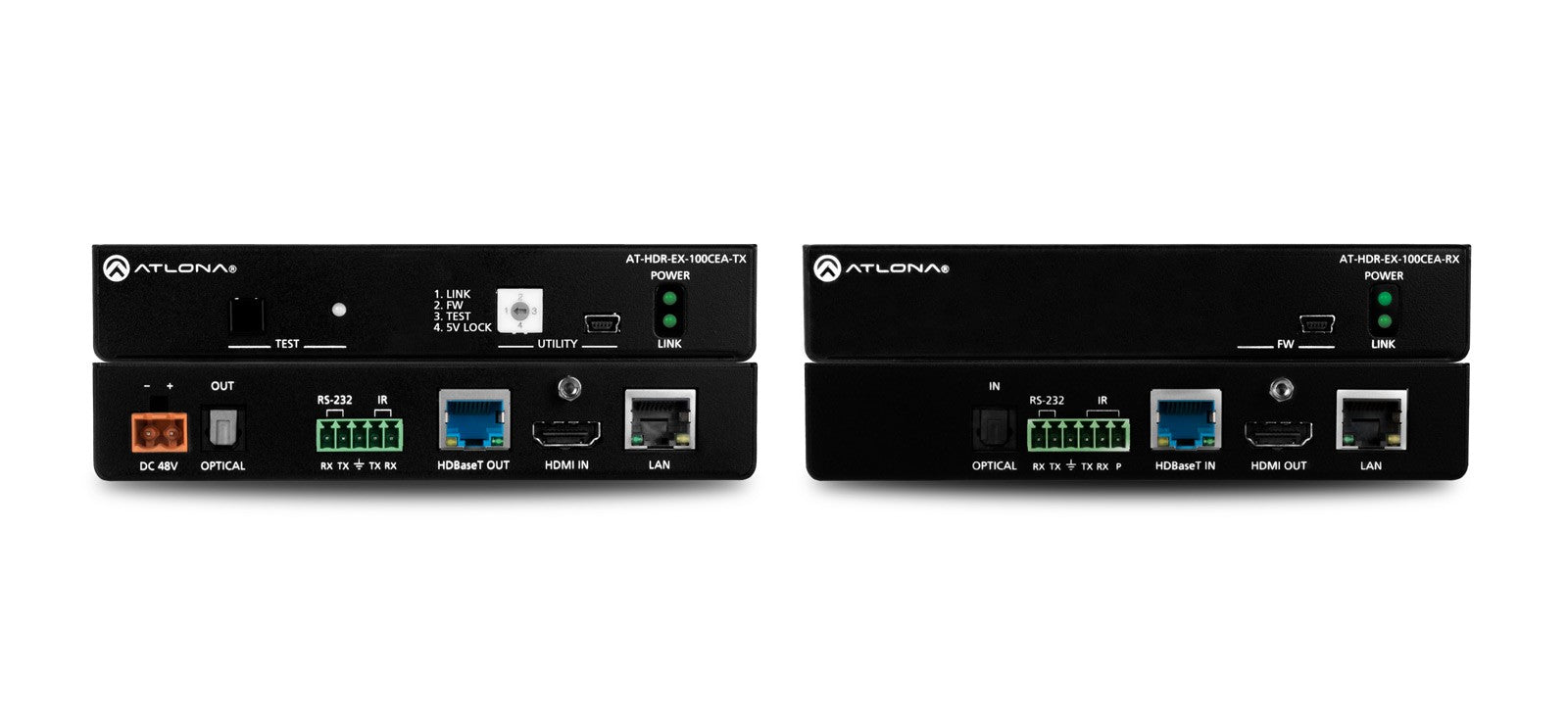 Atlona HDR-EX-100CEA-KIT 4K HDR HDMI Over 100 M HDBaseT TX/RX with Ethernet, Control, PoE, and Return Audio