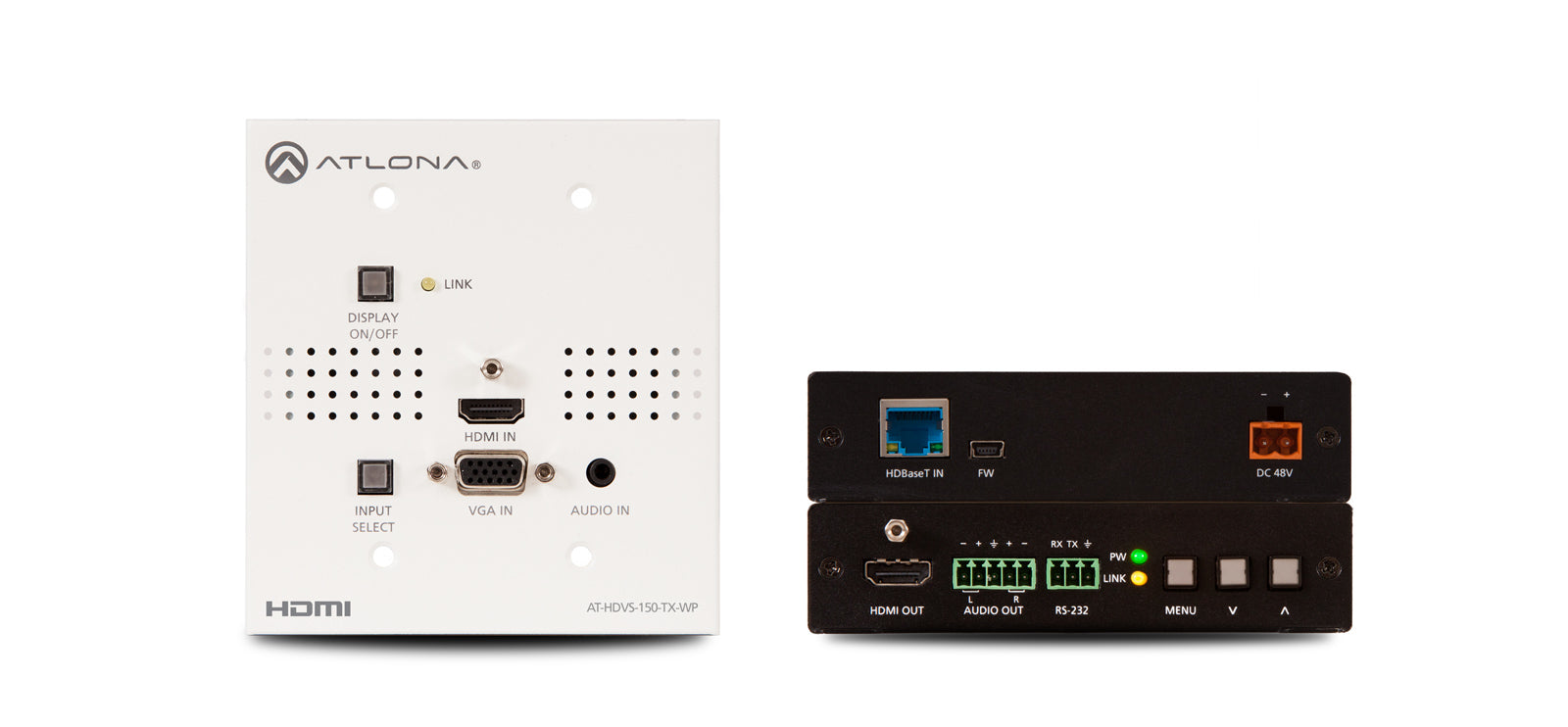 Atlona Wallplate HDBaseT Extender with VGA and HDMI Inputs