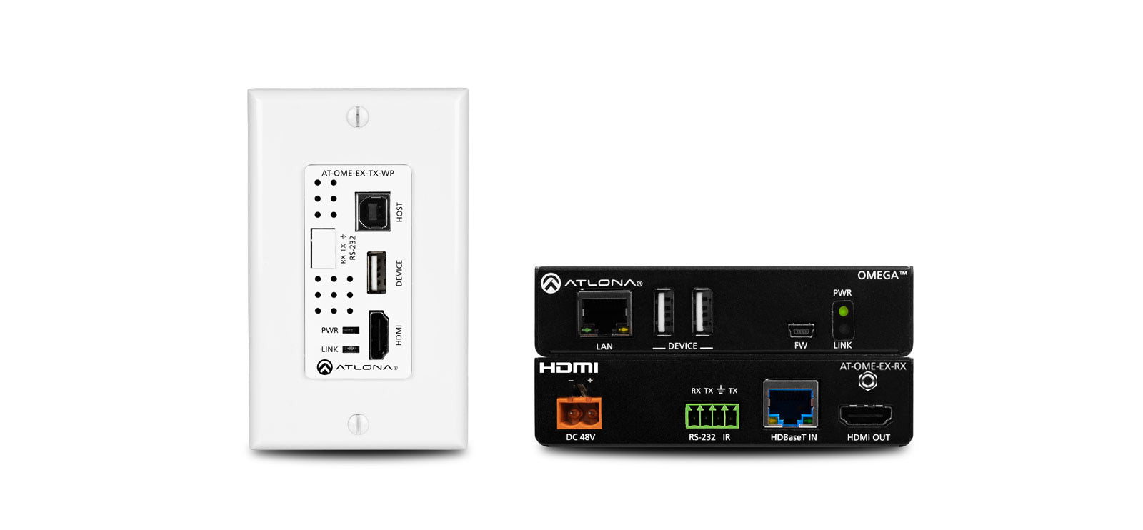 Atlona OME-EX-WP-KIT Wallplate HDBaseT TX/RX for HDMI with USB