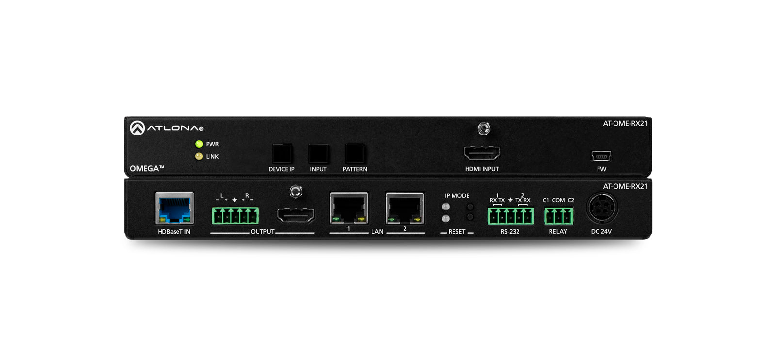 Atlona  2×1 AV Switcher and HDBaseT Receiver with Scaler and HDMI Input