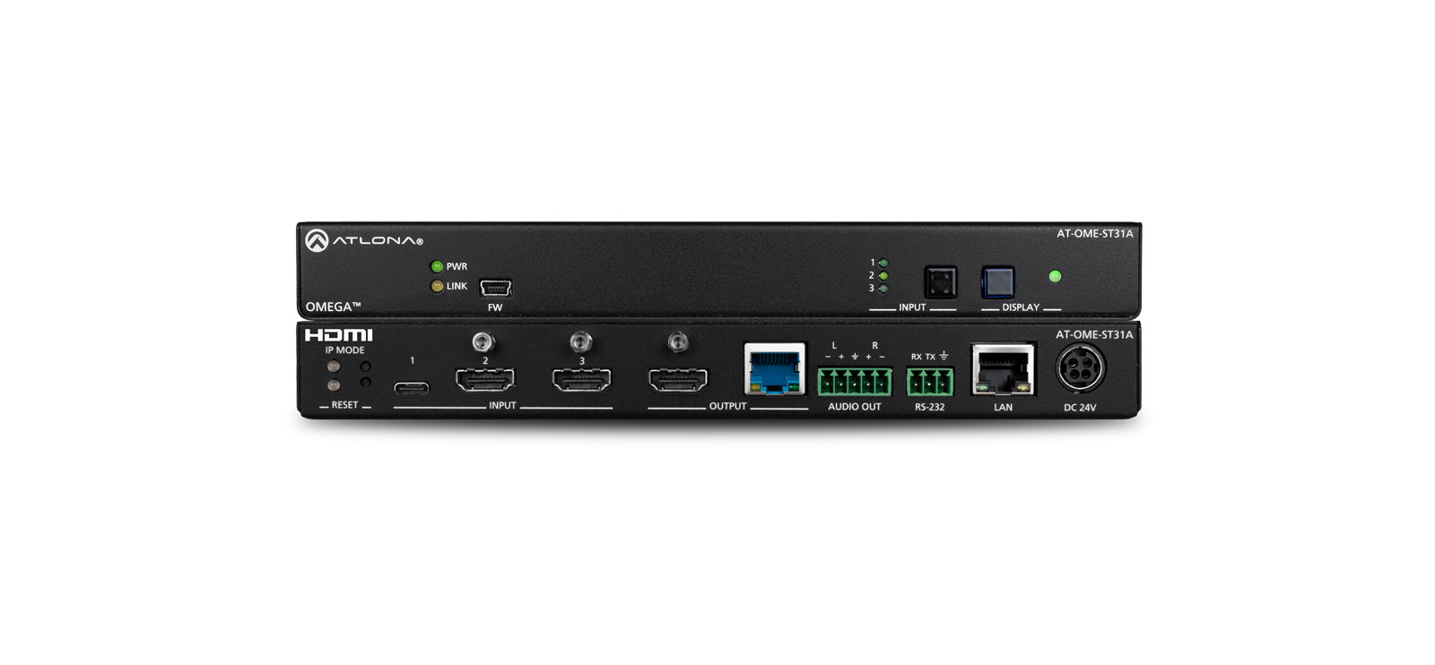 Atlona OME-ST31A Three-Input Switcher and HDBaseT Transmitter with USB-C and HDMI Inputs