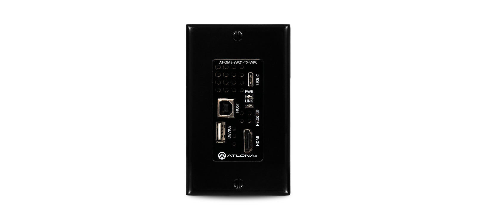 Atlona Wallplate HDBaseT Transmitter with USB-C and HDMI Inputs plus USB Hub