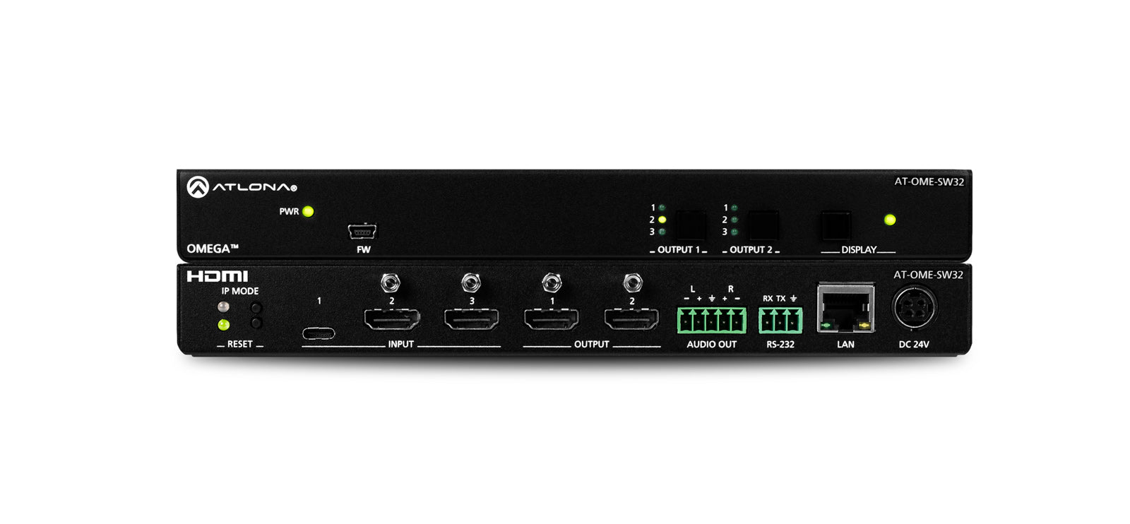 Atlona OME-SW32 3×2 Matrix Switcher for HDMI and USB-C