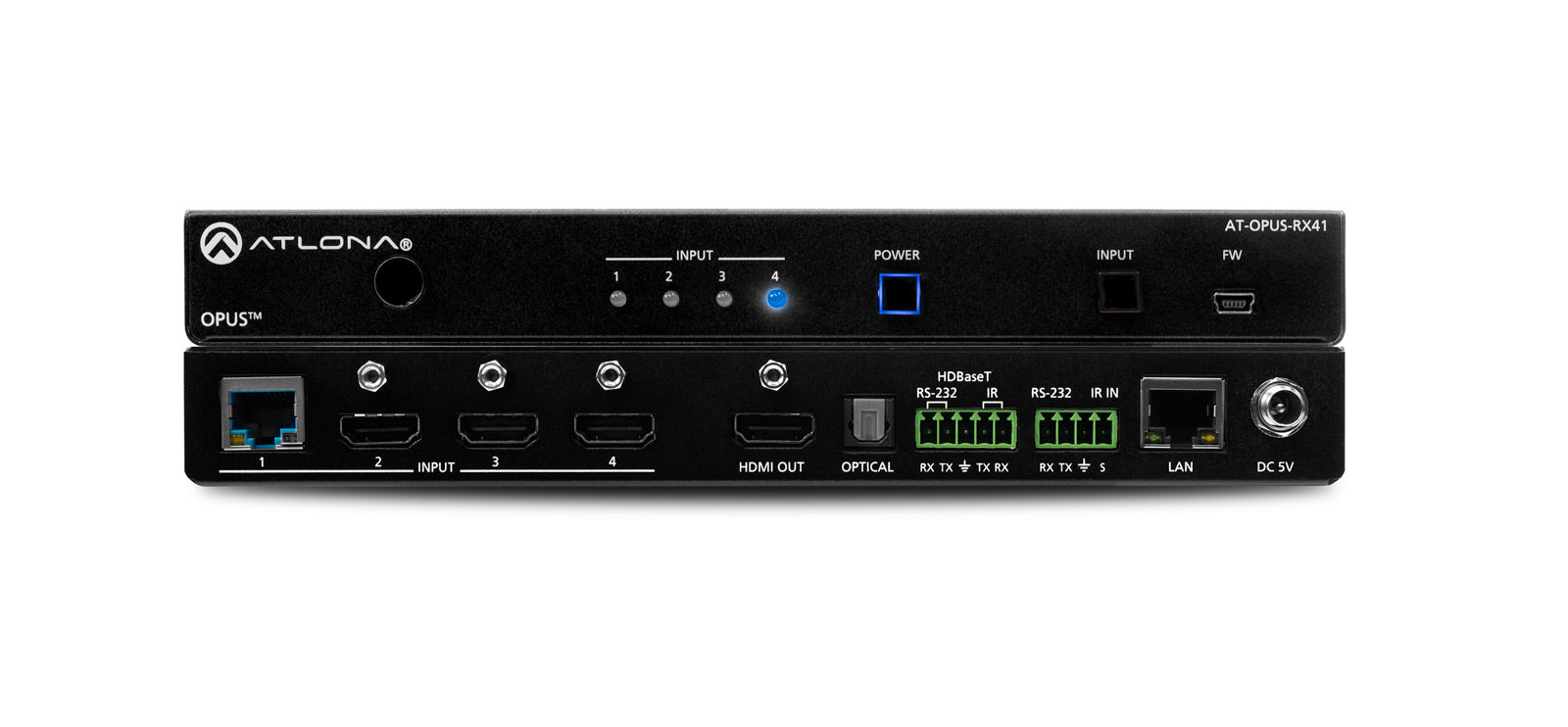 Atlona Four-Input 4K HDR Switcher with HDMI and HDBaseT Inputs